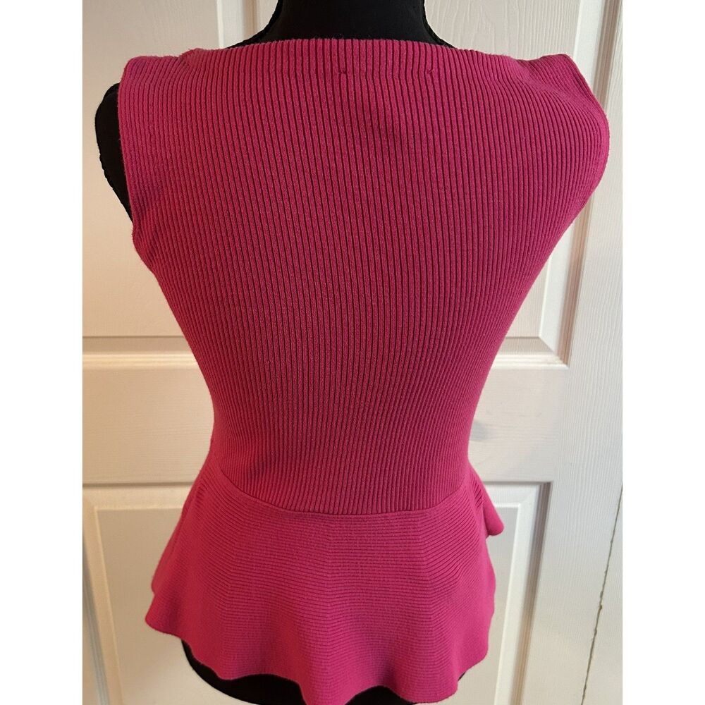 International Concepts (INC) Pink "Penelopy" Ribbed Knit Peplum Top size Medium - Picture 4 of 5